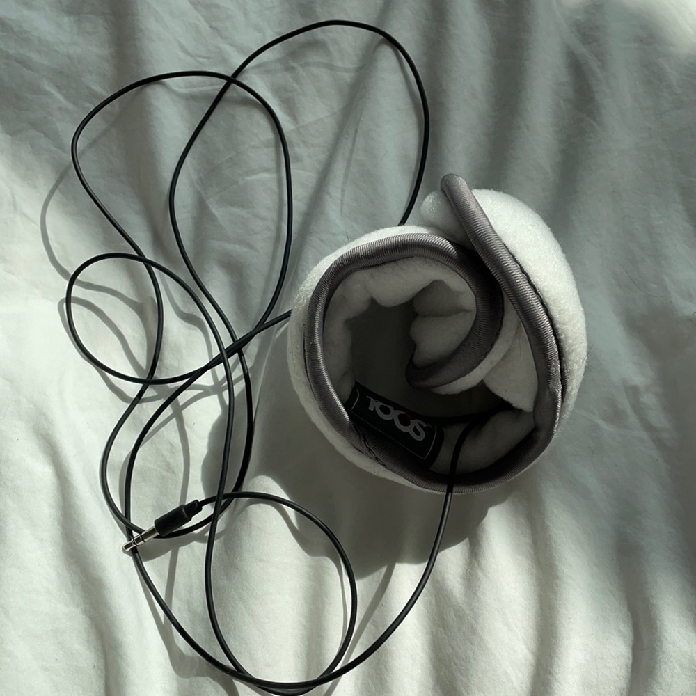 White 180s earmuffs with headphones